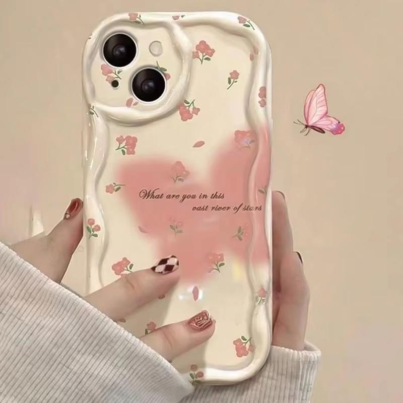 Phone Case For iPhone 17 Air 16 15 14 Plus 13 12 Mini 11 Pro Max X XR Butterfly Painting Wavy Silicone Shockproof Covers Funda