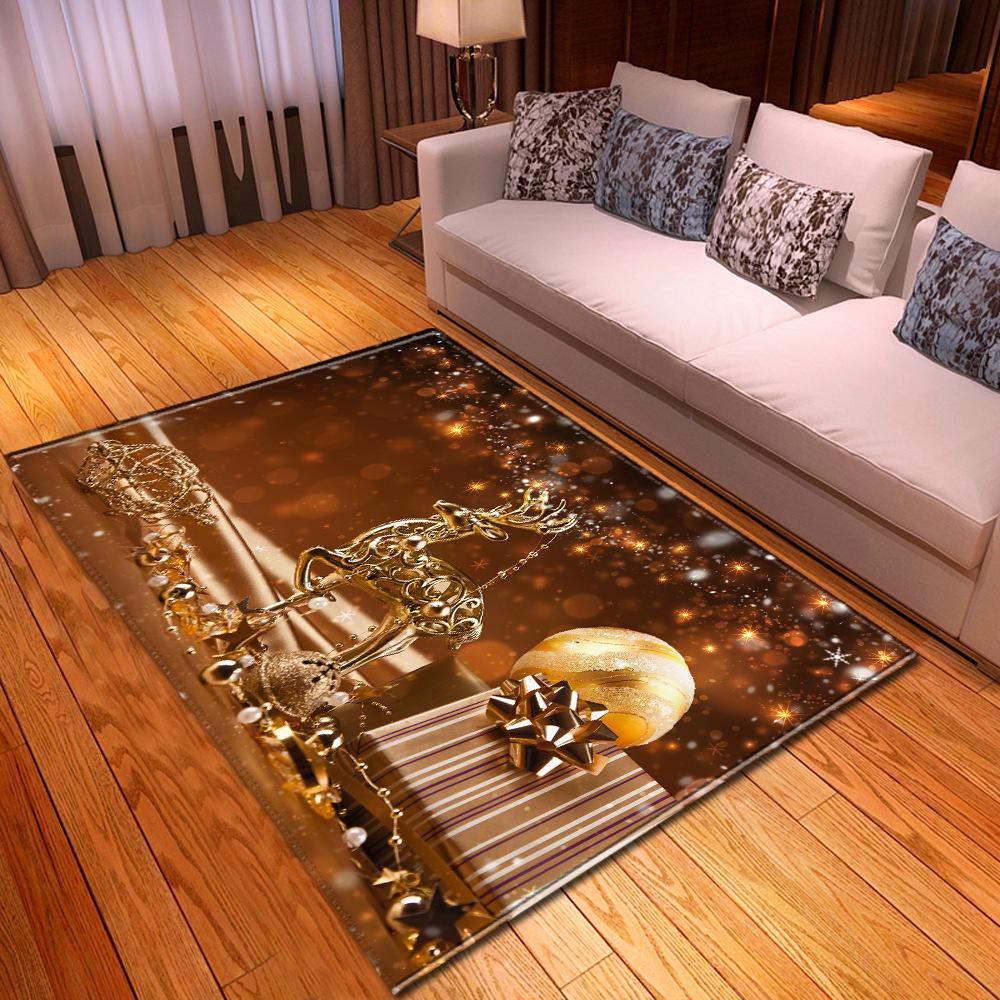 Christmas Tree Living Room Area Rug Christmas Bedroom Carpet Kids Play 3D Carpets Memory Foam Xmas Decor Kitchen Rug Floor Mat
