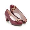 fashion 2024 New Women's Shoes Basic Slip-On Versatile Dress High Heels Women's Round Toe Bow Metal Decorated Thick Heels Female
