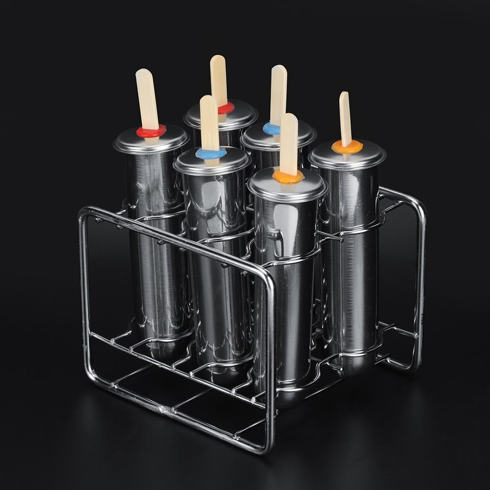 6 Stück 304 Edelstahl Rundkopf Rundbecher Eisform Eis am Stiel Form Doppelnut