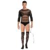 Men's Plus Size Open Crotch Fishnet Bodysuit Temptation Costume Set