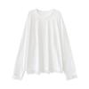 White splicing lace medium and long-sleeved t-shirt 2025 spring and autumn new loose inner bottoming shirt top