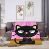Niedliche Chococats Decke Schwarze Katze Weich Warm Grafik Plüsch Überwurfdecke Für Kinder Schlafzimmer Flanell Tagesdecke Bettdecke