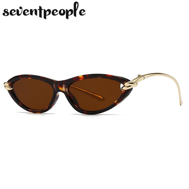 Small Frame Sexy Cat Eye Sunglasses Women  Luxury Brand Vintage Y2K Punk Metal Sun Glasses Trendy Cateye Shades For Ladies
