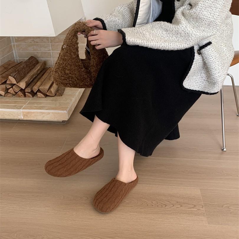 Factory wool Japanese home soft bottom slippers autumn and winter cotton slippers non-slip silent couple cotton mop
