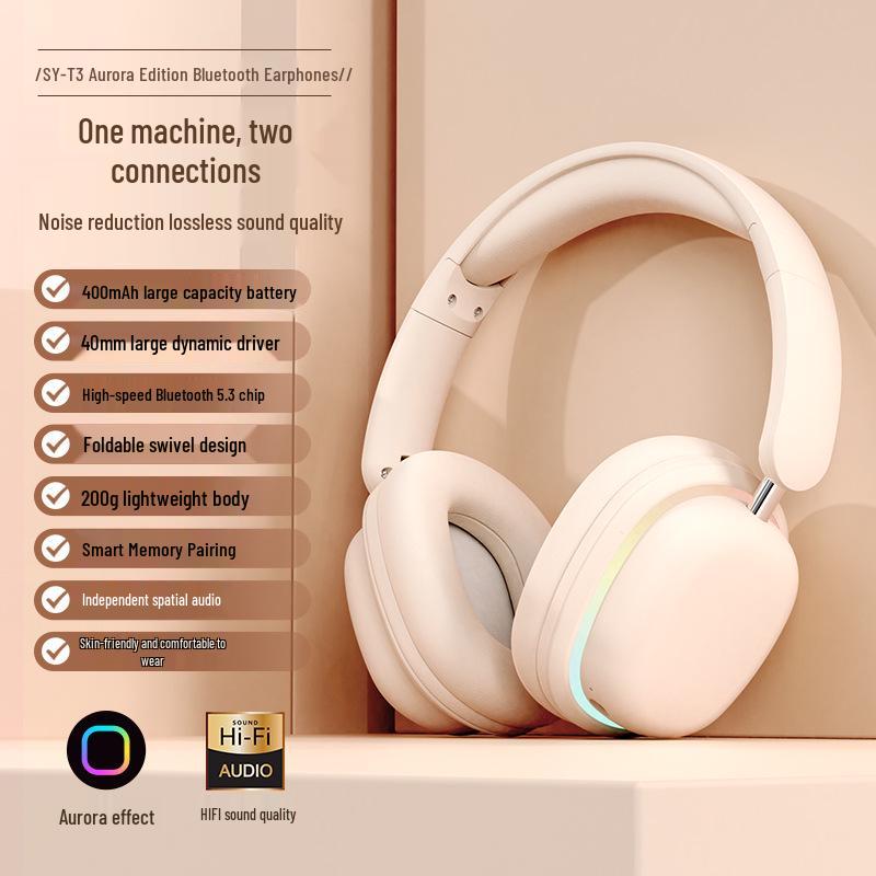 Wireless Bluetooth Gaming Headphones with Detachable Microphone