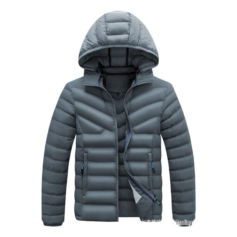 Men's Lightweight Hooded Cotton Jacket for Autumn/Winter - Stylish Outdoor Warm Coat