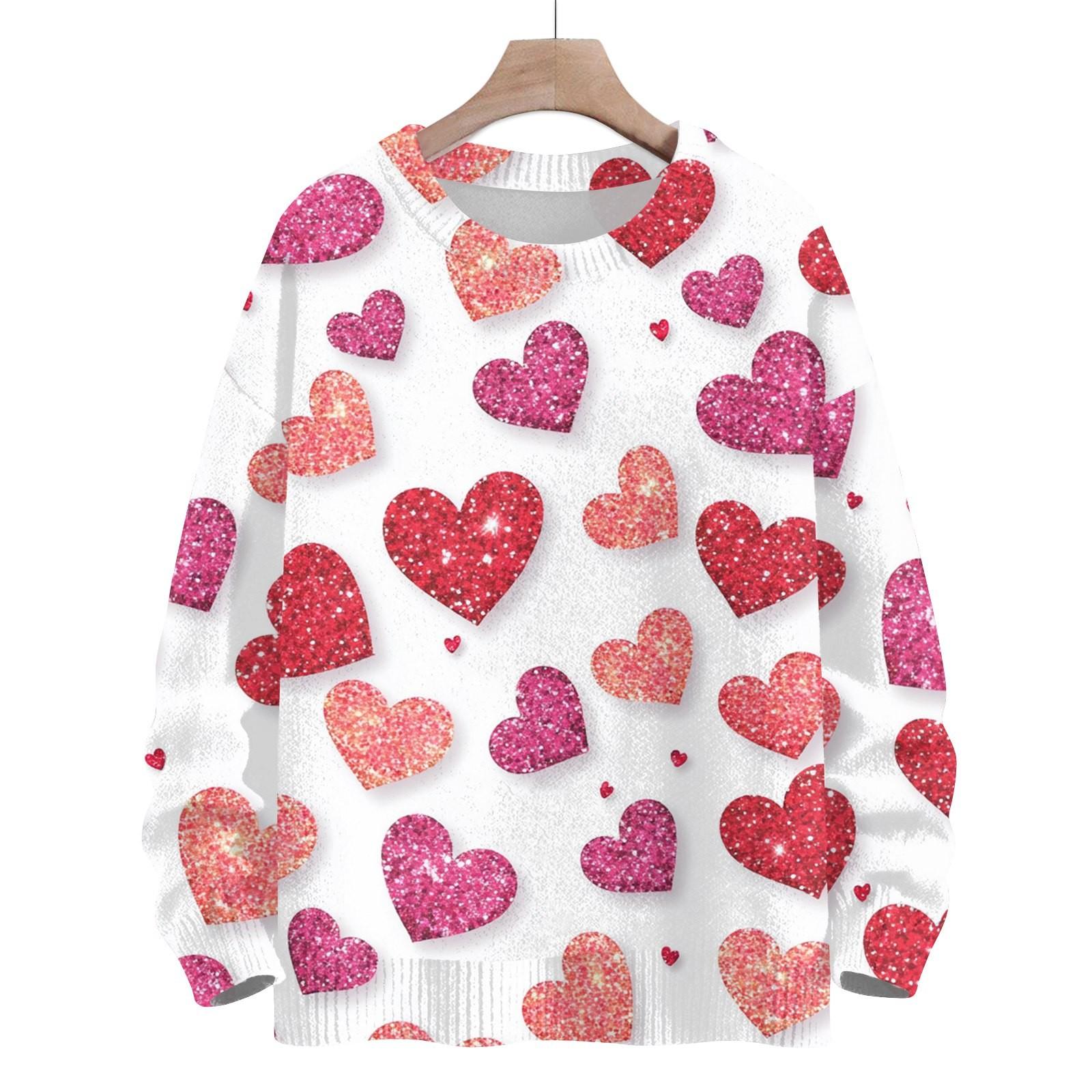 

Свитшоты для женщин Вязаный свитер Милая рубашка Осенний круглый вырез Пуловер Топы S киноварь