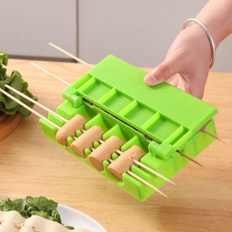 Food Grade Plastic Kebab Skewer Maker Quick Easy Use Time Saving For Barbecue Grilling Party For Home Outdoor Grilling