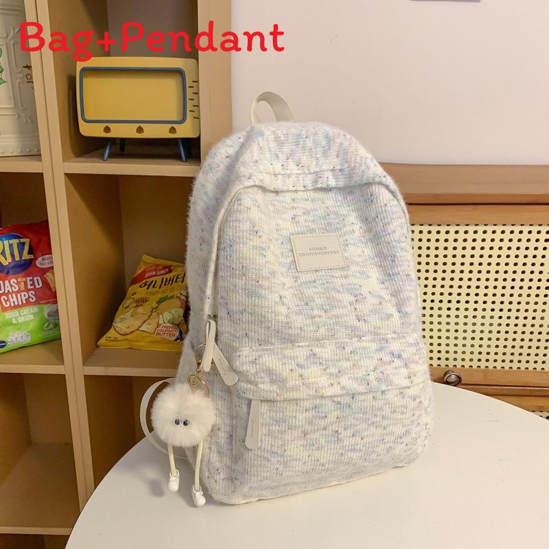 Soft Plush Girls School Backpack With Material And Letter Pattern For Middle School Students