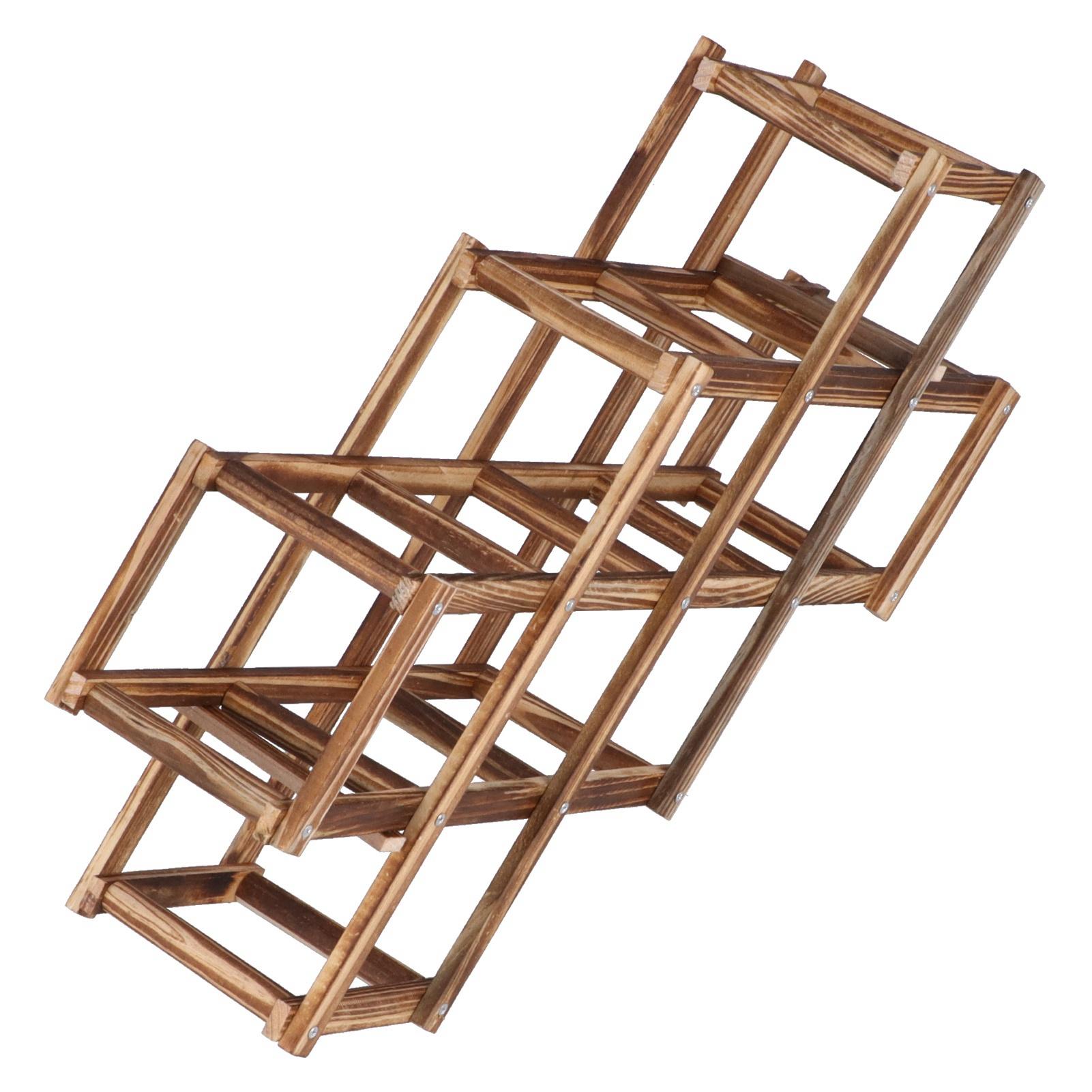 Wine Cabinet Foldable Elegant Large Capacity Wooden Wine Rack Cabinet for 10 Wine Bottles