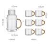 Hammered Glass Water Pitcher with Rope Handle – Heat Resistant, Large Capacity Cold Water Jug Water Botter
