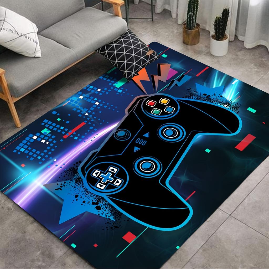 Gamepad Pattern Carpet for Living Room Bathroom Decoration Non-Slip Game Controller Large Area Rug Bedroom Play Room Floor Mat