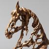 Creative Metal Handicrafts Simulation Animal Sculpture Hollowed-out Horse Head Metal Figurine Home Decoration Accessories