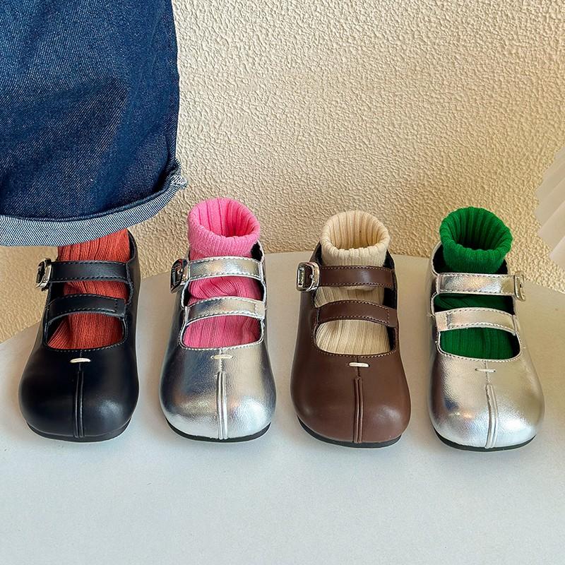 Girls Mary Jane Shoes Princess Soft Leather Ballet Flats Children Fashion Double Strap Round Toe Casual Toddler Designer Shoes