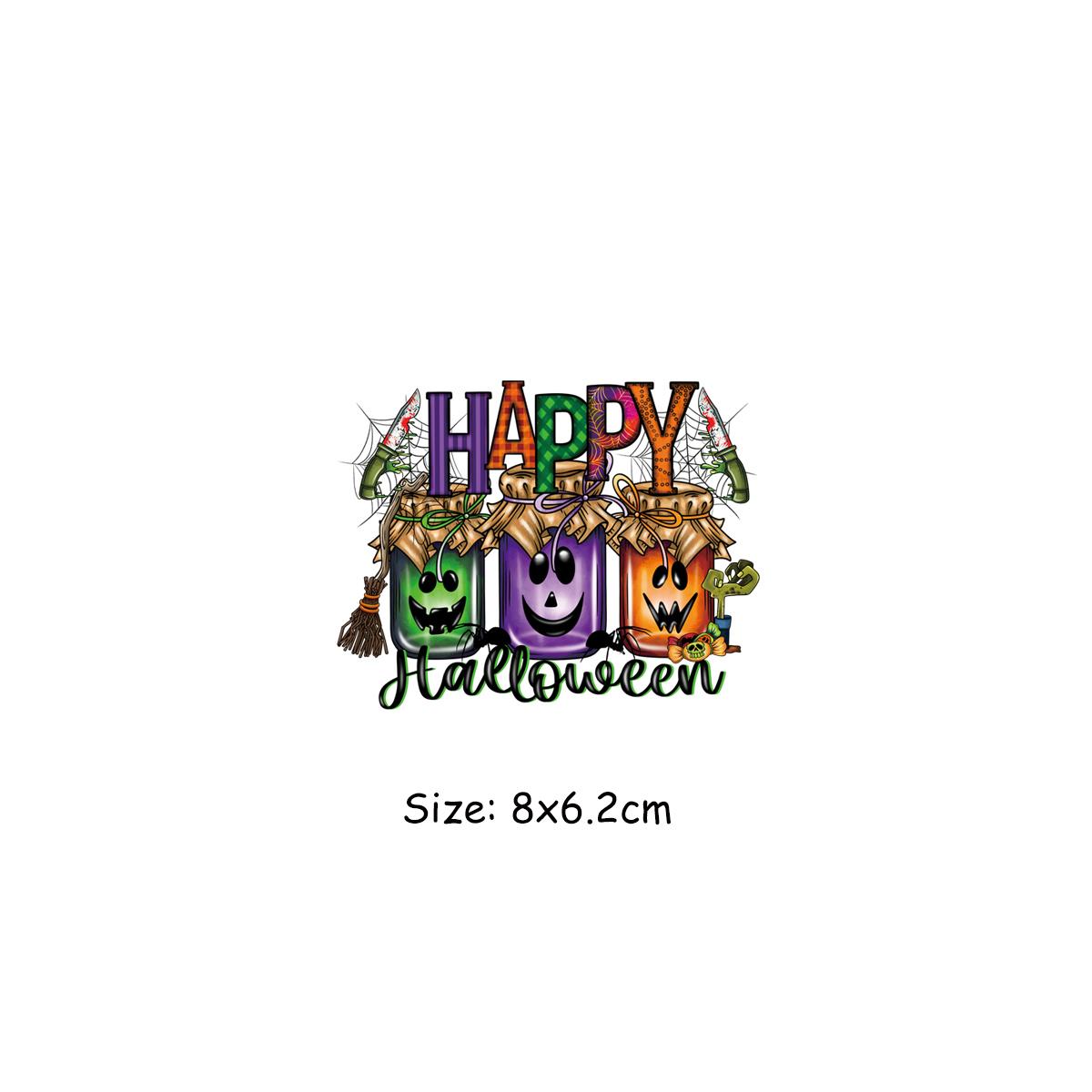 

Happy Halloween нашивки для одежды термонаклейки футболка Parches Ropa толстовки Diy термопресс аппликации наклейки печать