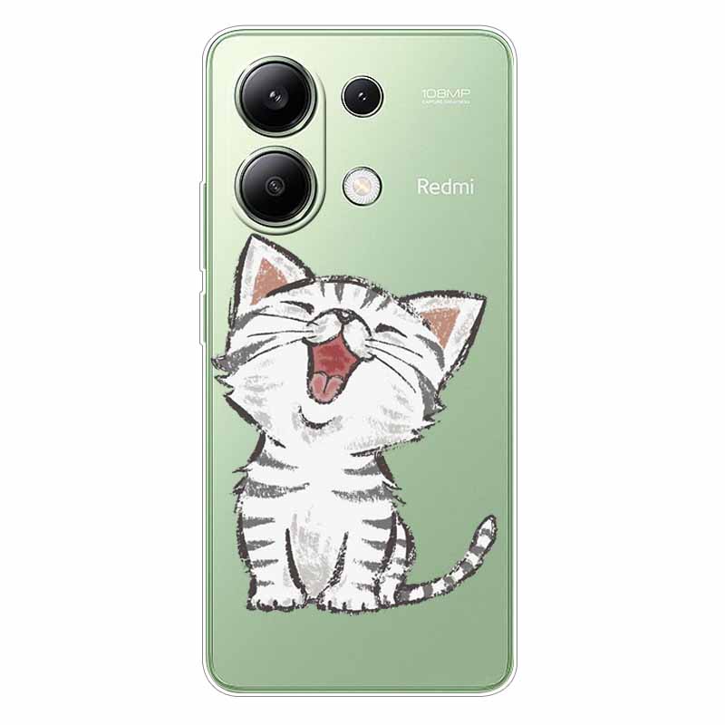 For Xiaomi Redmi Note 13 4G Case TPU Clear Soft Cute Girl Paint Cover For Redmi Note 13 4G Case Note13 Transparent Silicone