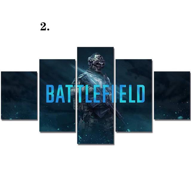 Umělecký modulární 5dílný plakát pro soutěžní střílečku HD tisky Malba na plátno Nástěnný obraz do obývacího pokoje Domácí dekorace Bez rámu