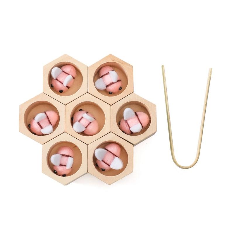 Sensory Bee Toys Newborn Fine Motor Skill Toy Montessori Game Bees Montessori wooden Creative Baby 0 12 months Play toys Gifts