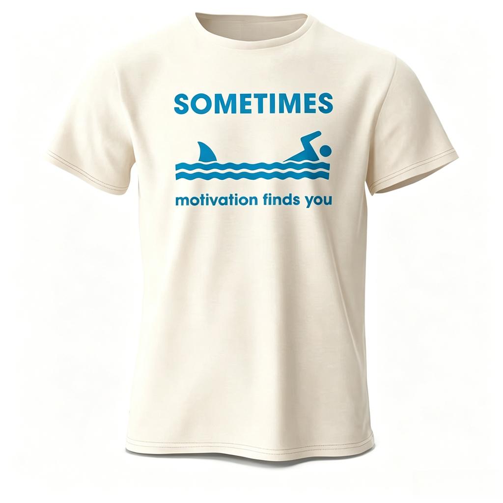 Sometimes Motivation Finds You Printed Unisexs Tshirt Cotton Oversized Humorous Graphic Tees For Unisex Tops Tees Streetwear