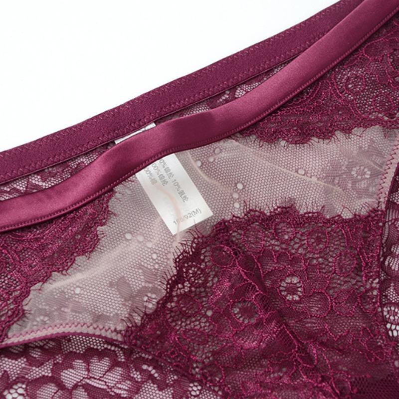 Set reggiseno a triangolo sexy in pizzo patchwork in rete leggermente foderato reggiseno senza fili per seni piccoli set slip intimo donna lingerie