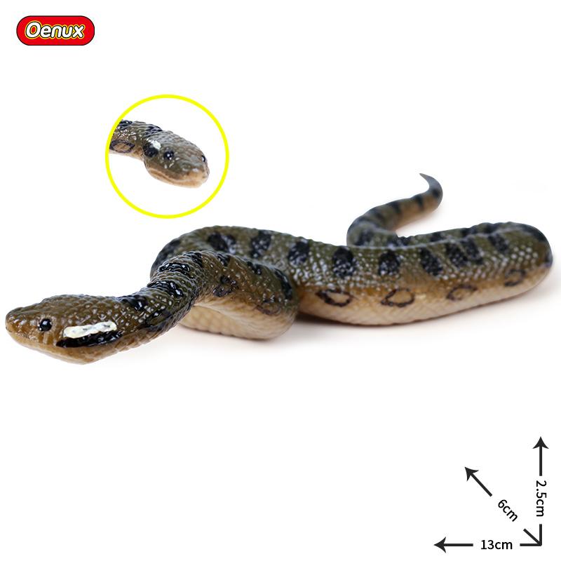 Oenux Simulation Forest Savage Snakes Animals Model Wild Cobra Rattlesnake Python Action Figures Party Favor Decor Kids Toy Gift