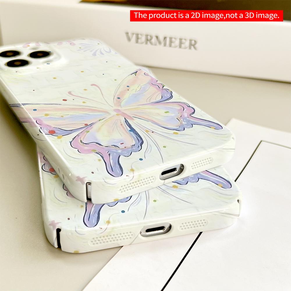 Pastel Butterfly Dream Wallpaper All Inclusive Film Hard Phone Case, Compatible with iPhone 18 Pro Max 17 16 15 14 13 12 11