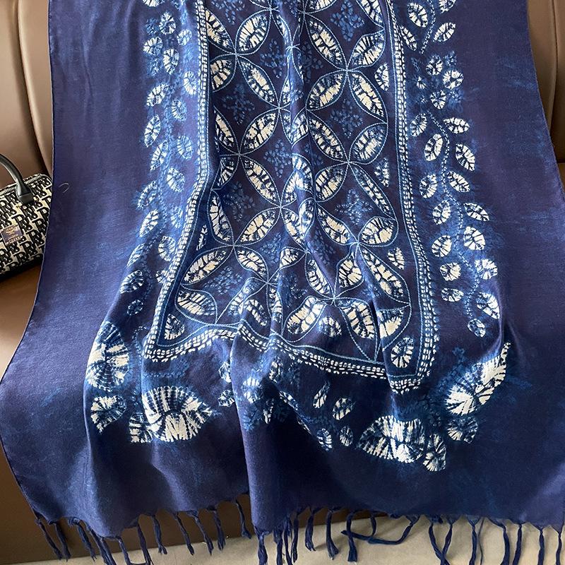 

Luxury Brand Cotton Viscose Scarf Aztec Geometric Floral Tassel Shawls and Wraps Echarpe Pashmina Bufandas Muslim Sjaal
