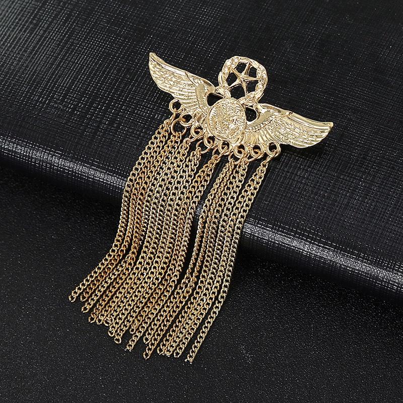 Crown Gold Silver Tassel Brooches For Women Men Pin Party Casual Lapel Pins Accessory Gift Suit Tassel Brooches Jewelry