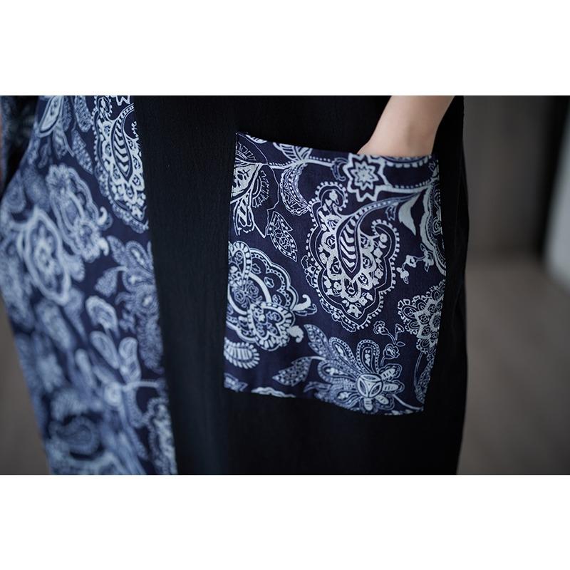 DIMANAF 2025 New Plus Size Summer Dress Women Vintage Printing Loose Casual Dress Long Linen Dress Maxi