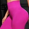 Peach Seamless Butt-Lifting High Waist Yoga Pants - Breathable, Tight Fit Sports Leggings.