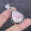 Rose Quartz Gemstone Handmade 925 Sterling Silver Jewelry Pendant 1.97" B4J31