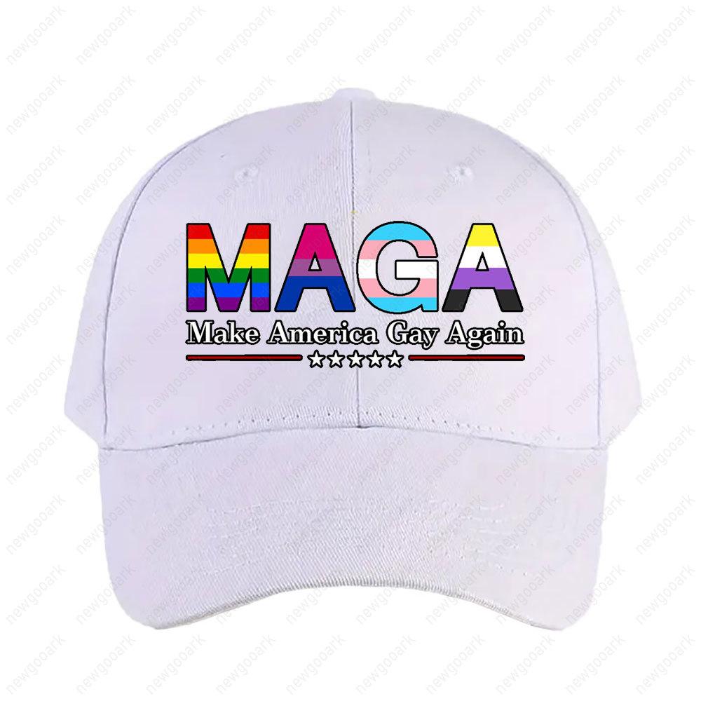 MAGA Make America Gay Again W Black Outline Cap Women Unisex Adult Casual Adjustable Printed Baseball Caps Trucker Cap