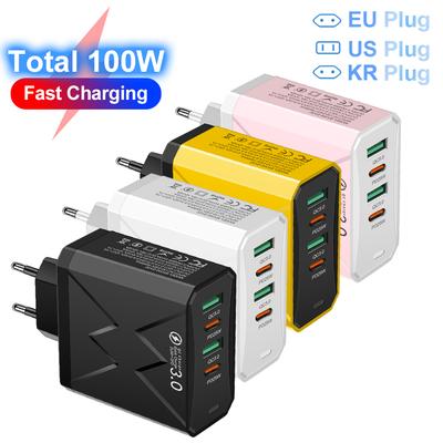 Gesamt 100W 2USB 2PD Ladegerät Schnellladung Quick Charge 3.0 Reiseladegerät Für iPhone Samsung Xiaomi Handy-Ladegerät