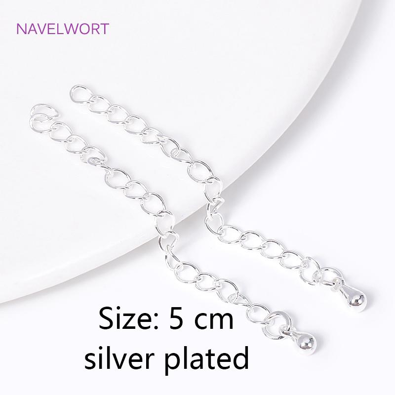 

18K Gold Plated With Tag Extension Chain Brass Metal Extension Chains Connectors DIY Necklace Bracelet Jewelry Making Supplies 10 pieces
