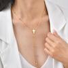 Wind-Plated 18K Gold Stainless Steel Bead Chain Cross Y-Shaped Necklace Female Nc-2522