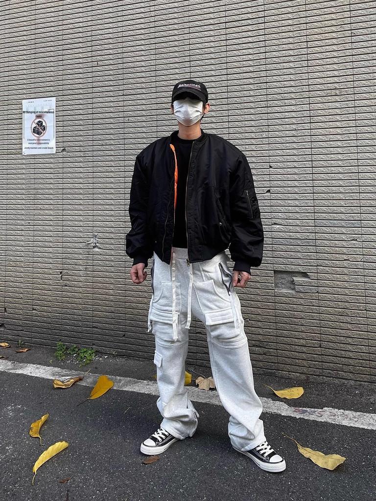 Herren Orange Verdickte Bomberjacke – Kurz, Weit, Clean-Fit – Warme Baumwolle für Herbst/Winter