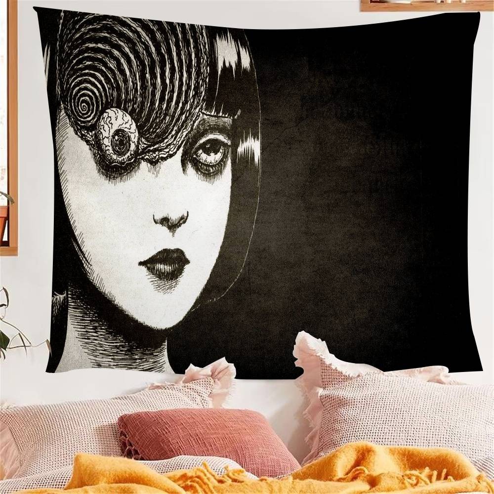 Anime Junji ItoI TomieT Horror Comics Colorful Tapestry Wall Hanging Bohemian Wall Tapestries Mandala Wall Hanging Sheets