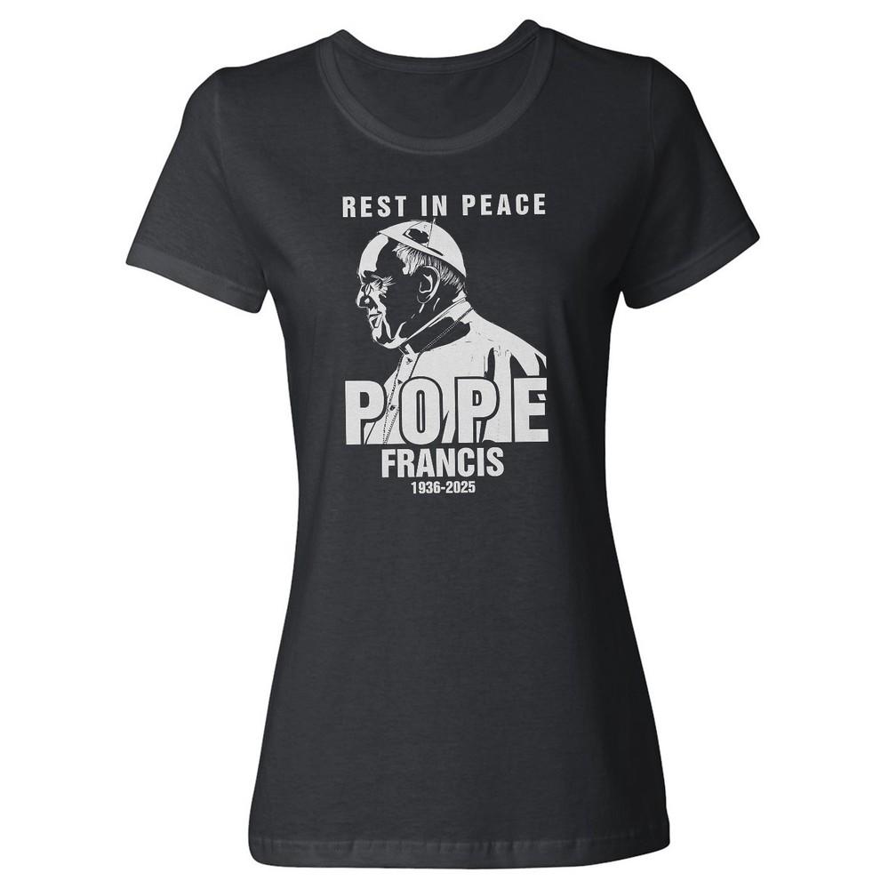 Rest in Peace Pope Francis - 1936-2025 Memorial Ladies  Crewneck T-Shirt Unisex T-Shirt M