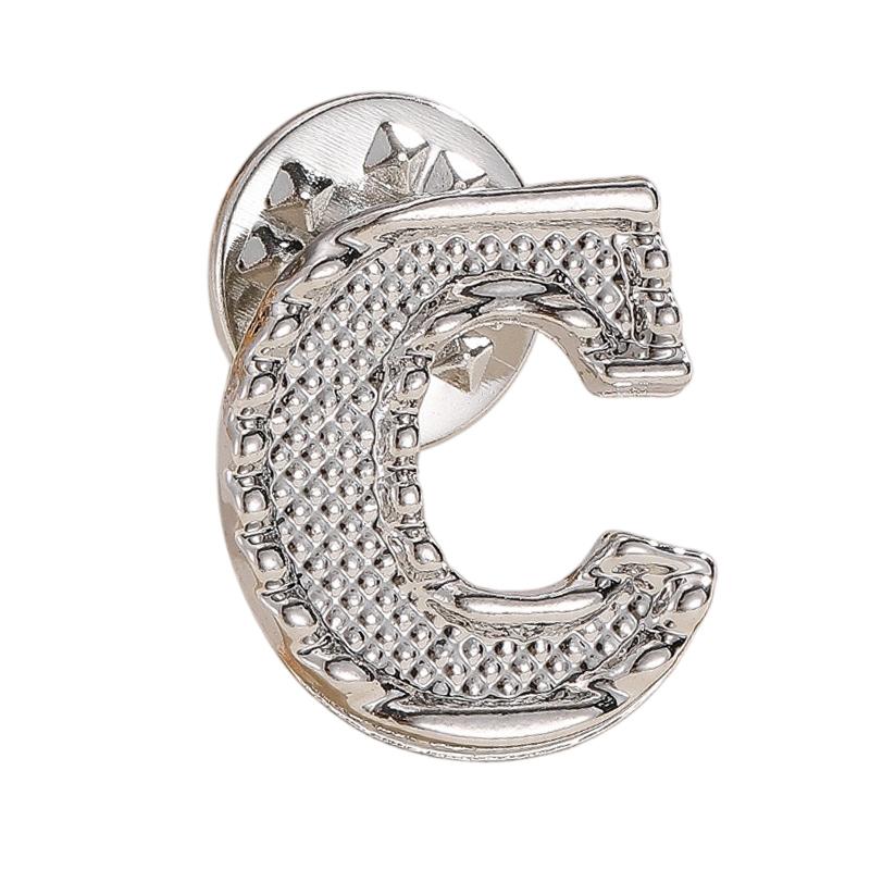 A-Z Letter Initial Lapel Pin Brooches Vintage Coat Suit Shirt Badge Party Office Brooch Pins Gifts For Men And Women Accessories