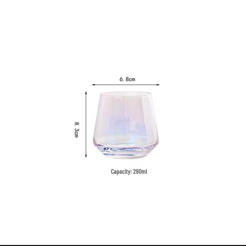 Shangqi Iridescent Oval Glass Beverage Cups, 2-Pack