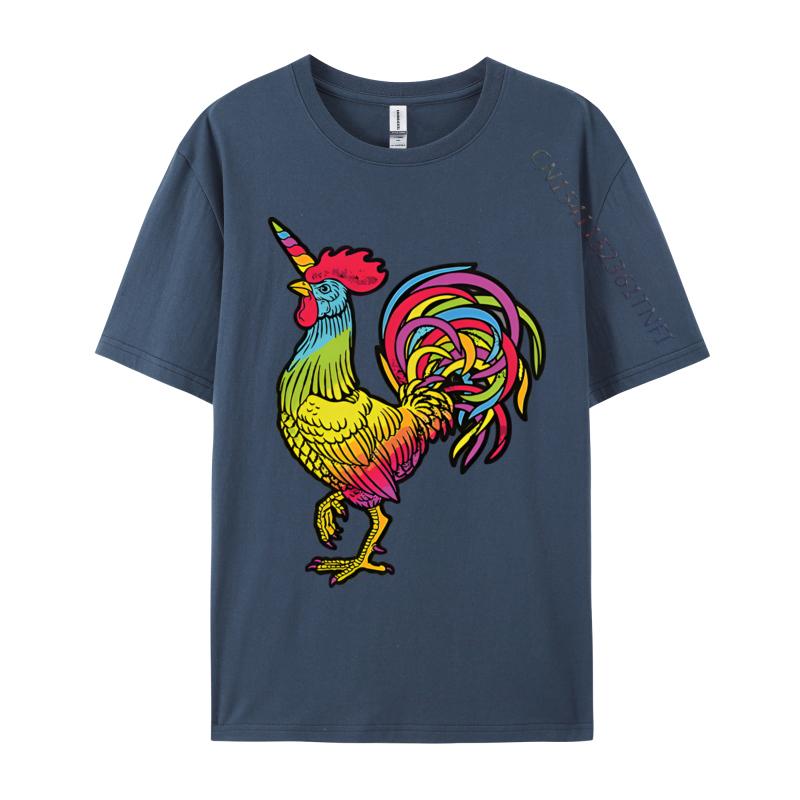 Chicken Unicorn Rainbow Rooster Unicorn Tshirts Male Top Tshirts Special Cotton Tops T Shirt Slim Fit Graphic T Shirts