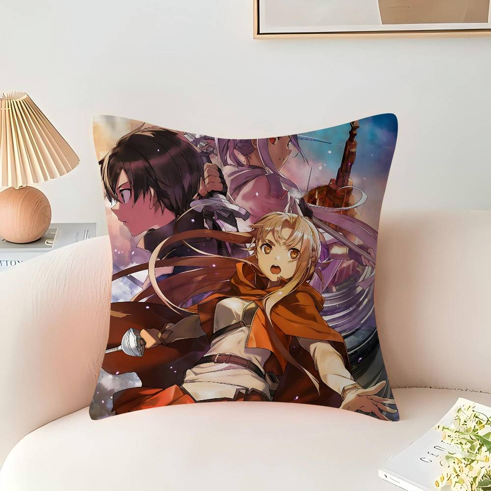 Anime S-Sword Art Online Pillow Cushion Cover Pillowcase Living Room Sofa Home Decor Customized