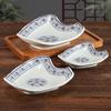 Blue and White Melamine Porcelain Plate - Irregular Shape Retro Cold Dish for Restaurants and Hotels