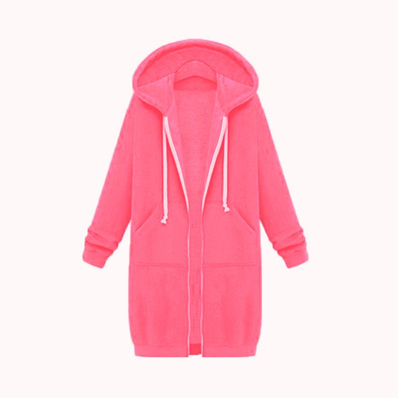Women's 2024 Autumn/Winter Plus Velvet Hooded Mid-Length Thickened Sweater Jacket