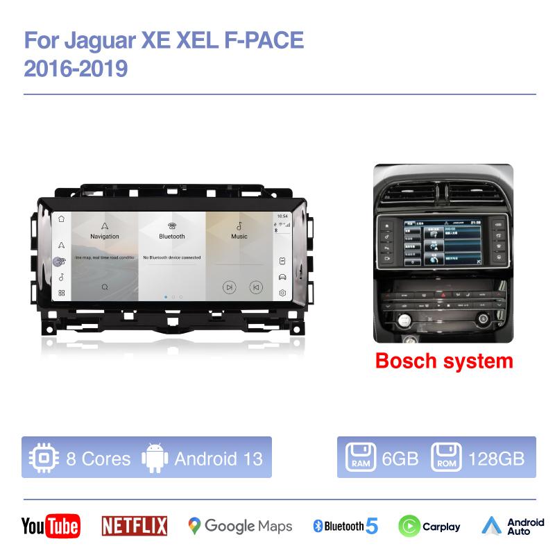 10.25inch Car Multimedia Video Player For Jaguar XE XEL F-PACE 2016-2019 GPS Navigation Android13 stereo Carplay 4G Wifi 360