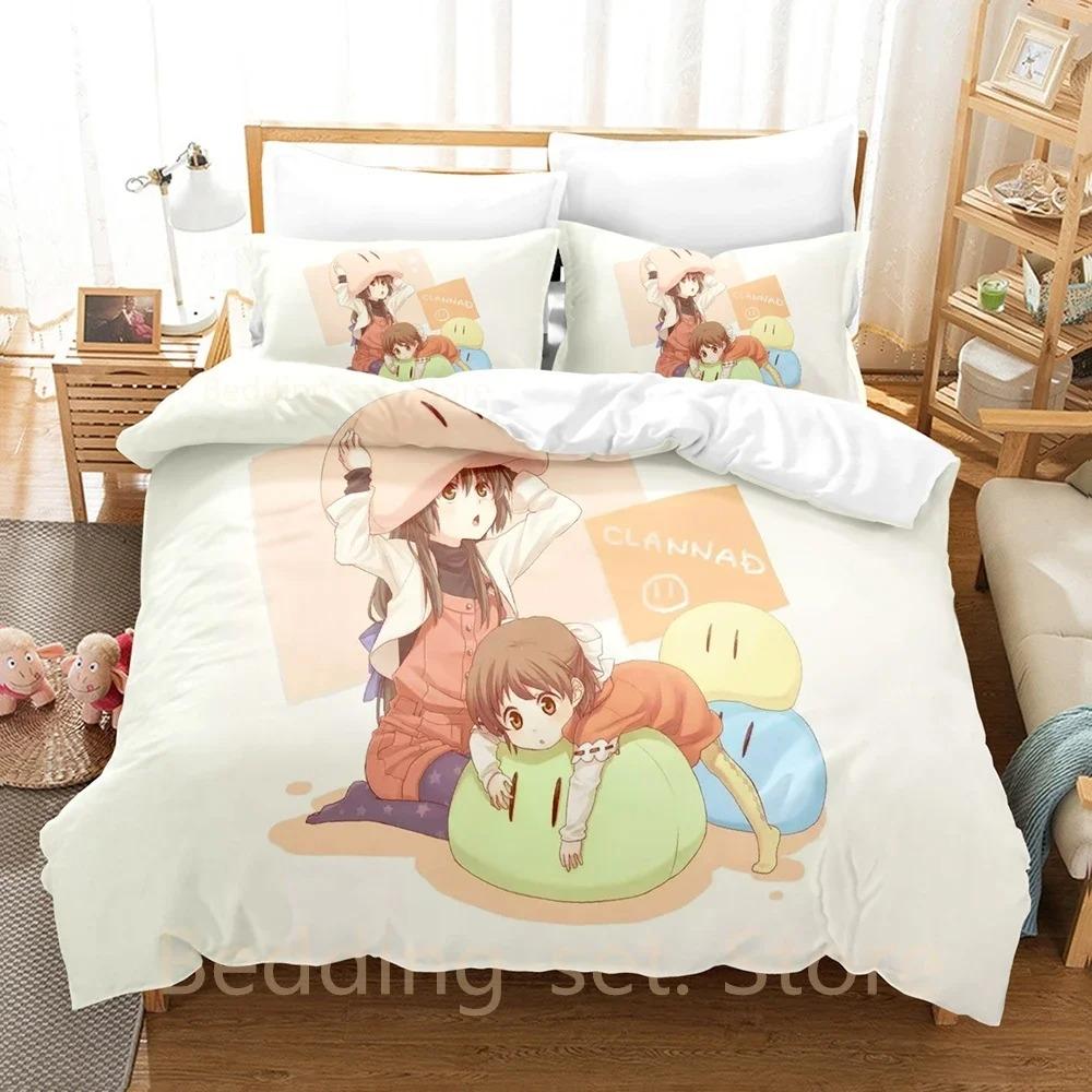Neues Dango Clannad Bettwäsche-Set Einzelbett Twin Full Queen King Size Bettset Erwachsener Kind Schlafzimmer Bettbezug-Sets Anime Bettlaken-Set