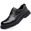 2025 spring men's business dress leather shoes casual office leather shoes low-top lace-up black leather shoes wedding shoes men