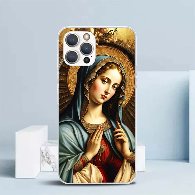 

Virgin De Guadalupe Virgen Mary Soft Cover for iPhone 16 17 Air 15 14 Pro Max 16E Phone Case 13 Mini 12 11 7 SE 8 Print Pattern iPhone 15 Pro Max