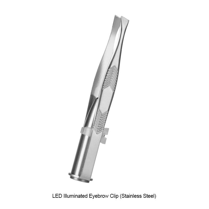 

1 шт. светодиодный пинцет для бровей с косым кончиком из нержавеющей стали, зажим для подравнивания бровей, удаление волос с глаз, зажим для накладных ресниц, инструмент для макияжа